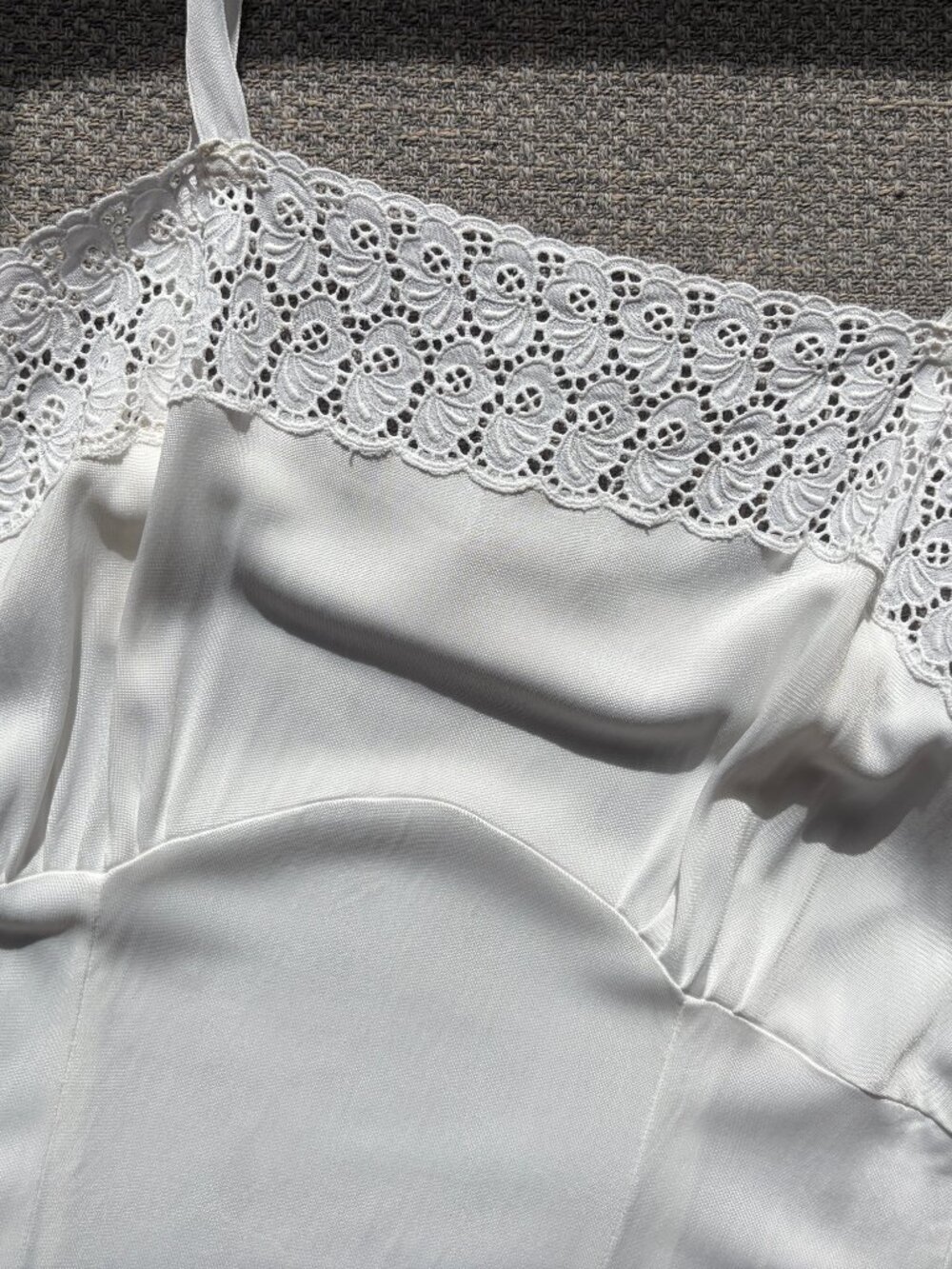 Vintage Slip Dress With Eyelet Lace Trim